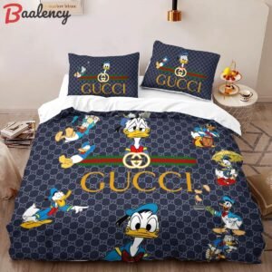 Gucci donald new fashion logo premium luxury brand high-end bedding sets lv, bedroom decor , thanksgiving decorations for home best luxury bed sets gift thankgivings and christmas Bedding Sets