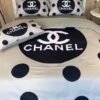 Chanel logo dot printed bedding sets quilt sets duvet cover luxury brand bedding decor bedroom sets best luxury bed sets gift thankgivings and christmas Bedding Sets