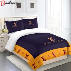 Comforter sets blue and yellow louis vuitton bedding set  home decoration Bedding Sets
