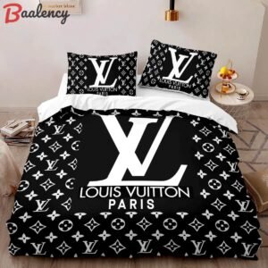Louis vuitton paris logo hot luxury brand bedding set bedspread duvet cover set home decor Bedding Sets