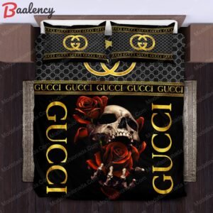 Gucci skull and roses bedding sets home decoration Bedding Sets