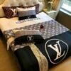 Louis vuitton hot logo brand bedding sets bedspread duvet cover set, bedroom decor , thanksgiving decorations for home Bedding Sets
