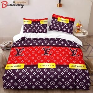Louis vuitton paris hot luxury logo brand bedding sets bedspread duvet cover set, bedroom decor , thanksgiving decorations for home best luxury bed sets gift thankgivings and christmas Bedding Sets