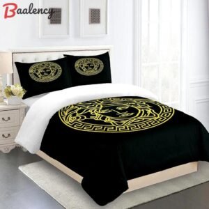 Gold medusa  versace logo luxury brand high end premium bedding set for bedroom luxury bedspread duvet cover set with pillowcases home decoration Bedding Sets