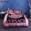 Versace pinky fashion logo luxury brand  Bedding Sets home decor sheets bedspread Bedroom ideas blankets bed linen duvet covers bedclothes