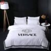 Versace white luxury brand bedding sets bedspread duvet cover set, bedroom decor , thanksgiving decorations for home best luxury bed sets gift thankgivings and christmas Bedding Sets