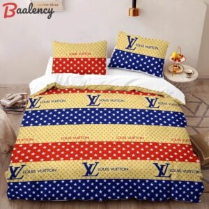 Louis vuitton colorful luxury brand high-end bedding sets lv, bedroom decor , thanksgiving decorations for home best luxury bed sets gift thankgivings and christmas Bedding Sets