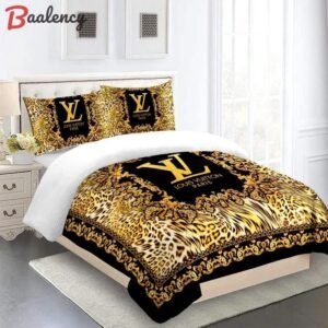 Louis vuitton fashion logo limited luxury brand bedding set  home decorations 09 Bedding Sets