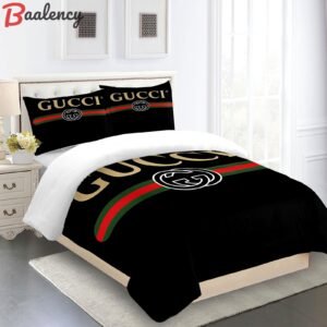Gucci bedding set black and red gold luxury bed sheets  home decoration Bedding Sets