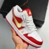 Air Jordan 1 Low ” Spades” White Red Gold