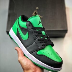 Air Jordan 1 Low Black/Lucky Green-White 553558-065