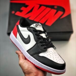 Air Jordan 1 Low OG ” Black Toe” White/Black-Varsity Red CZ0790-106