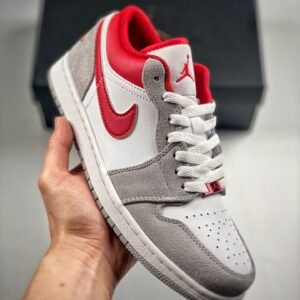 Air Jordan 1 Low Light Smoke Grey/White-Gym Red DC6991-016