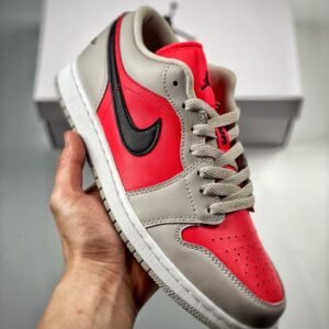 Air Jordan 1 Low Light Iron Ore/Black-Siren Red