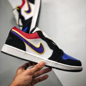 Air Jordan 1 Low Black/Court Purple-University Gold-Bright Crimson