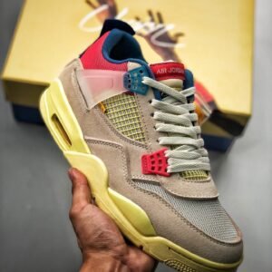 Union x Air Jordan 4 Guava Ice/Light Bone-Brigade Blue-Light Fusion Red