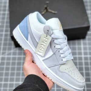 Air Jordan 1 Low ‘Paris’ White/Sky Grey-Football Grey