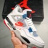 Air Jordan 4 ” What The” White/Fire Red-Tech Grey-Military Blue