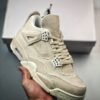 Air Jordan 4 ” Canvas” Sail/Cement Grey-Fire Red