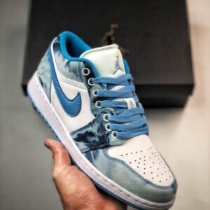Air Jordan 1 Low ” Washed Denim” White/Dutch Blue DM8947-100