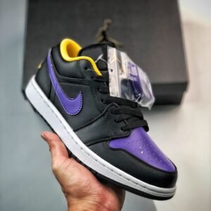 Air Jordan 1 Low Black/Dark Concord-Taxi 553558-075