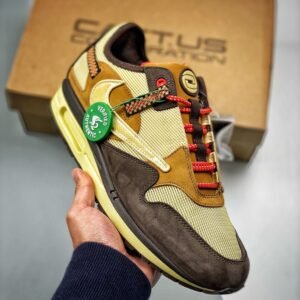 Travis Scott x Nike Air Max 1 Baroque Brown/Lemon Drop-Wheat-Chile Red