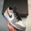 Air Jordan 1 Low Black/Magic Ember-Sundial-White DX4334-008