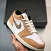 Air Jordan 1 Low ‘Brown Elephant’ Hemp/Metallic Gold-White-Tan-Black