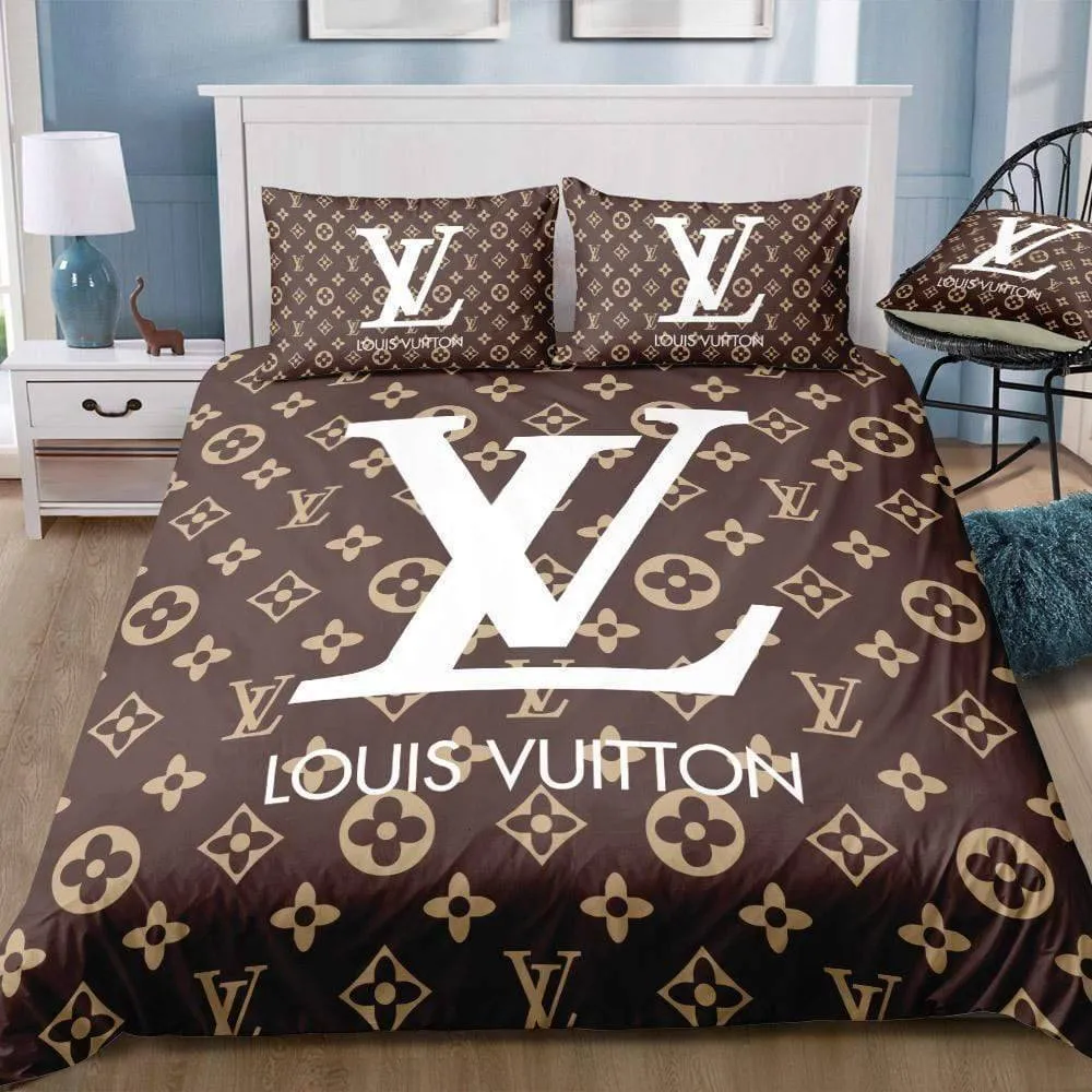 Louis Vuitton Brown Monogram Comforter Bedding Set