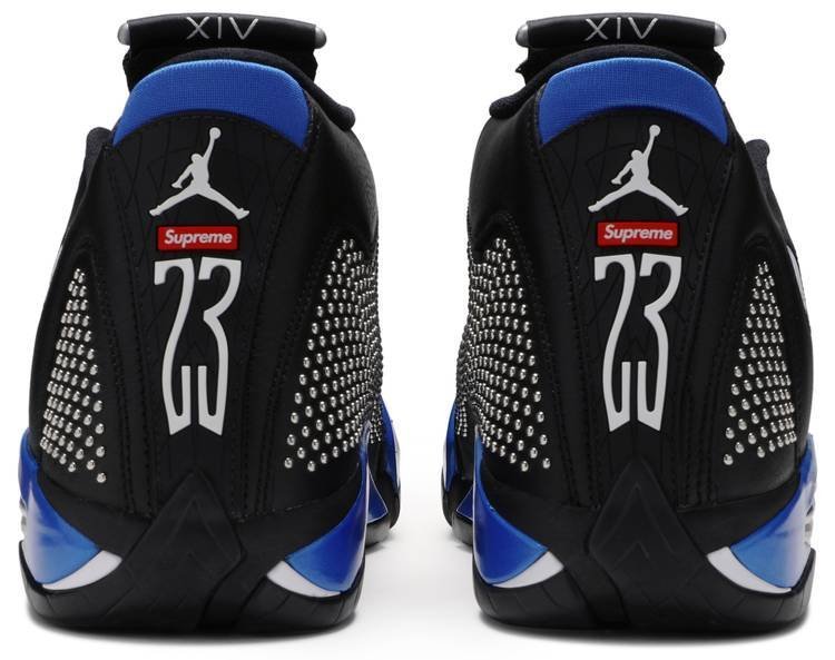 Supreme x Air Jordan 14 Retro 'Black Varsity Royal' BV7630-004 - Image 4
