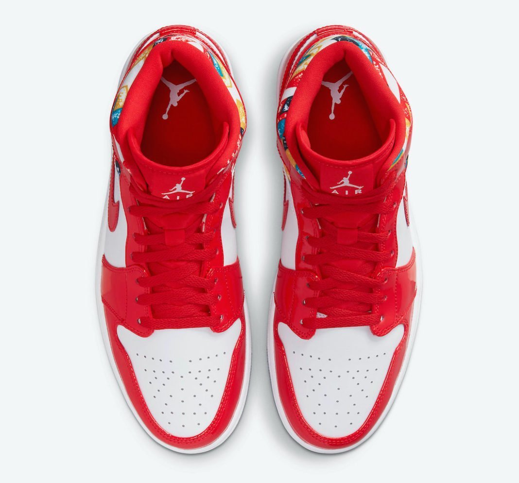 Air Jordan 1 Mid Gets Swathed in Geometric Prints DC7294-600 - Image 6