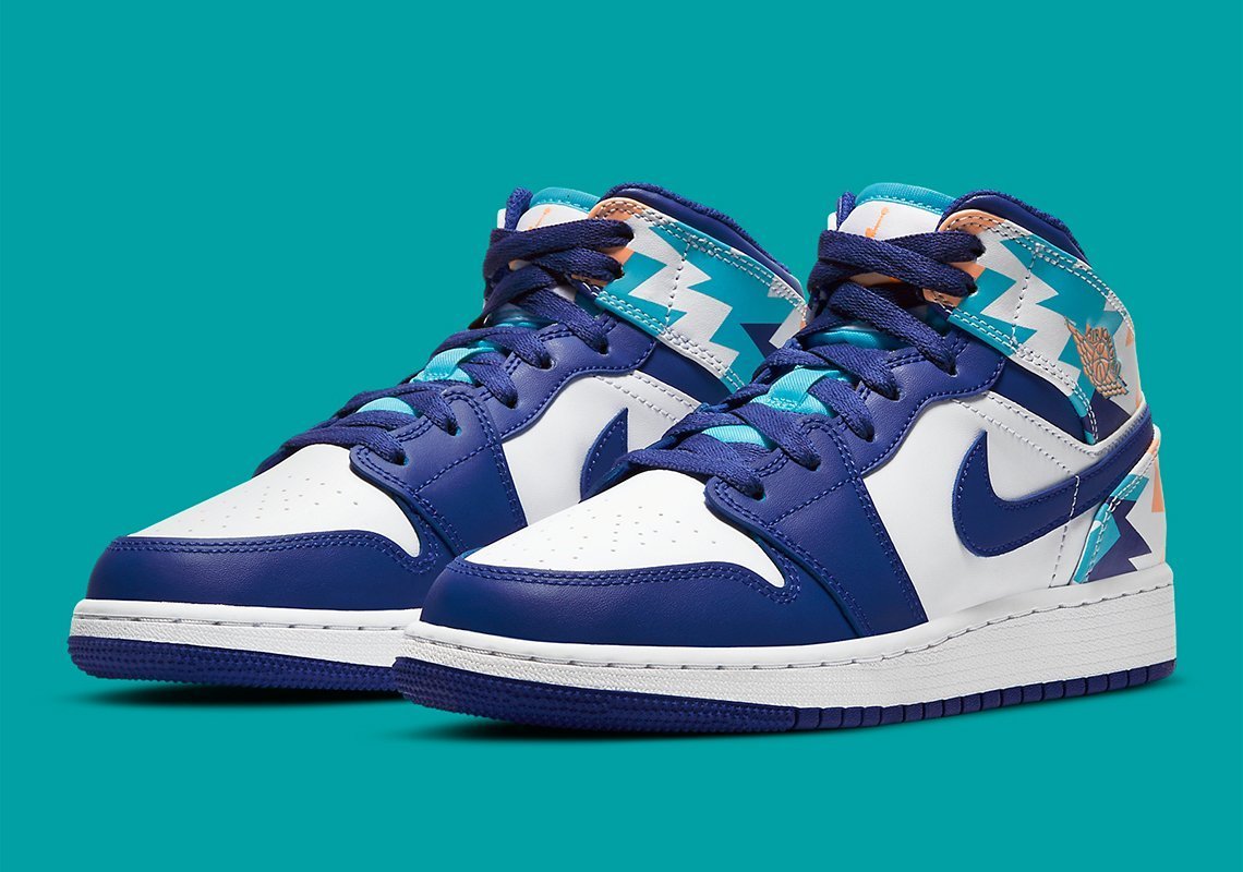 Air Jordan 1 Mid GS 'Geometric Pint' 555112-105 - Image 5