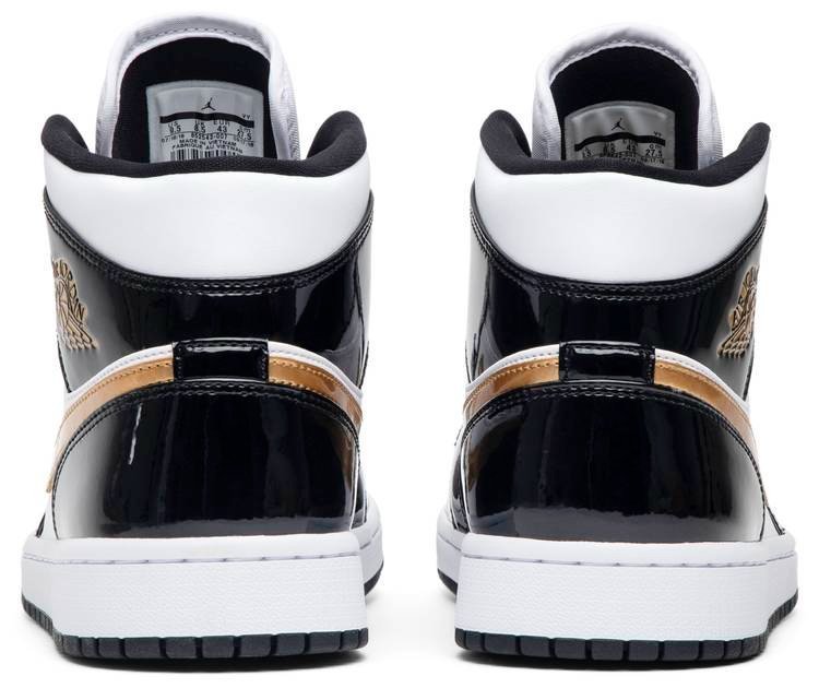 Air Jordan 1 Mid Patent 'Black Gold' 852542-007 - Image 4
