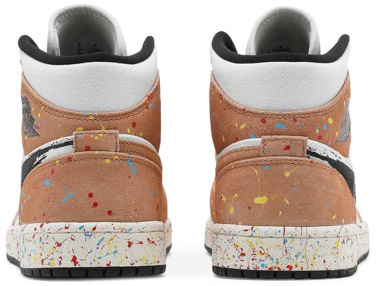 Air Jordan 1 Mid SE 'Brushstroke Paint Splatter' DA8005-100 - Image 4