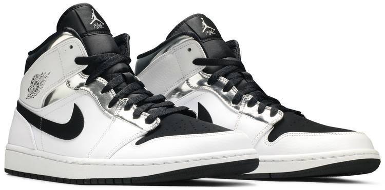 Air Jordan 1 Mid 'White Silver' 554724-121 - Image 3