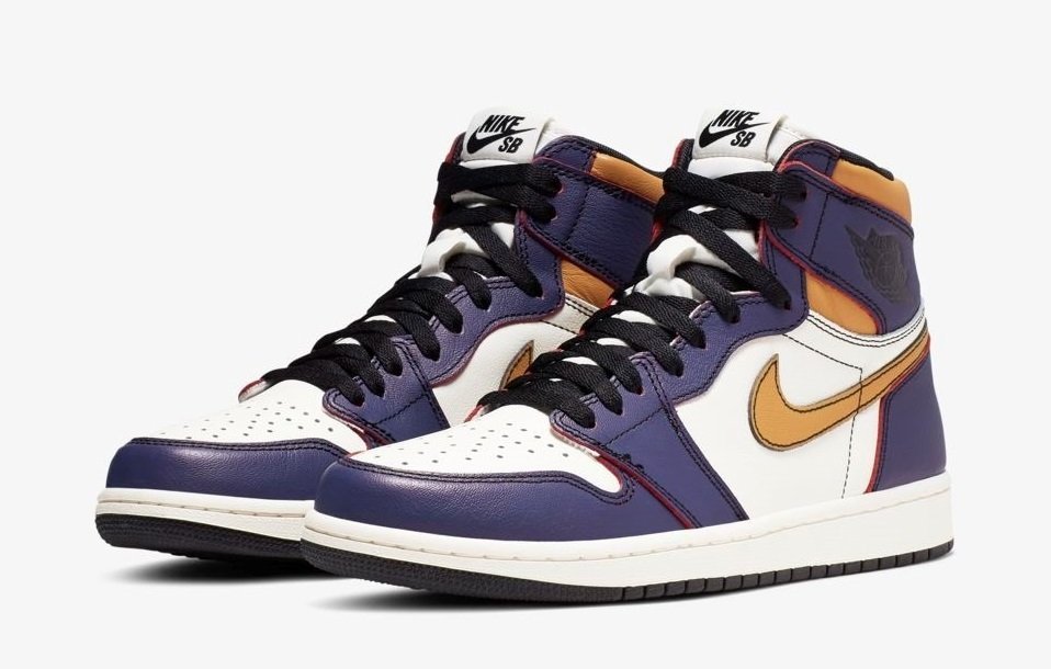Nike Air Jordan 1 Gold Purple - Image 3