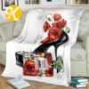 Chanel High Heel Shoe And Perfum Bottle With Poppies In White Background Blanket