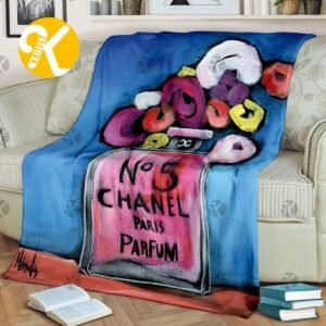 Chanel No.5 Parfum Vintage Drawing Artwork Blanket