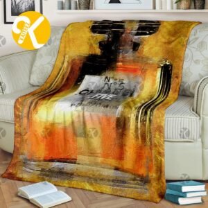 Chanel No.5 Watercolor Artwork Autumn Vibe Blanket