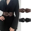 Luxury Wide Elastic Women's Waist Belt Exquisite Vintage Buckle Leather Belt LB_L_07