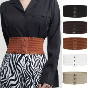 Versatile Women's Elastic Snap-Button Corset Belts Stretchy Wide Waistbands LB_L_06