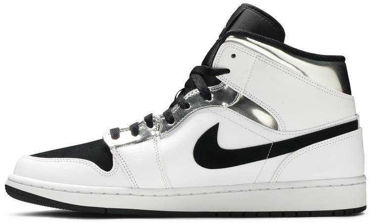Air Jordan 1 Mid 'White Silver' 554724-121 - Image 2
