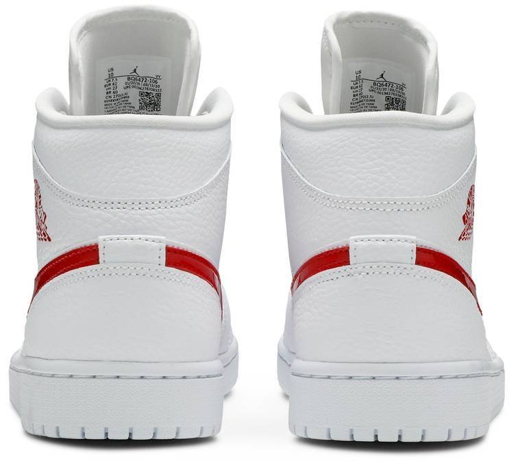 Air Jordan 1 Mid 'White University Red' BQ6472-106 - Image 4