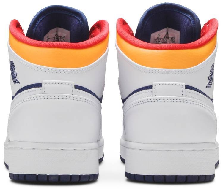 Air Jordan 1 Mid GS 'White Deep Royal Blue' 554725-131 - Image 4