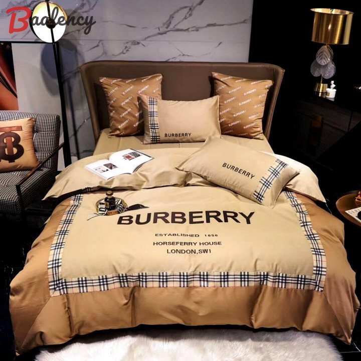 Burberry brown luxury fashion brand bedding sets Bedding Sets