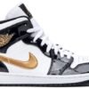 Air Jordan 1 Mid Patent 'Black Gold' 852542-007