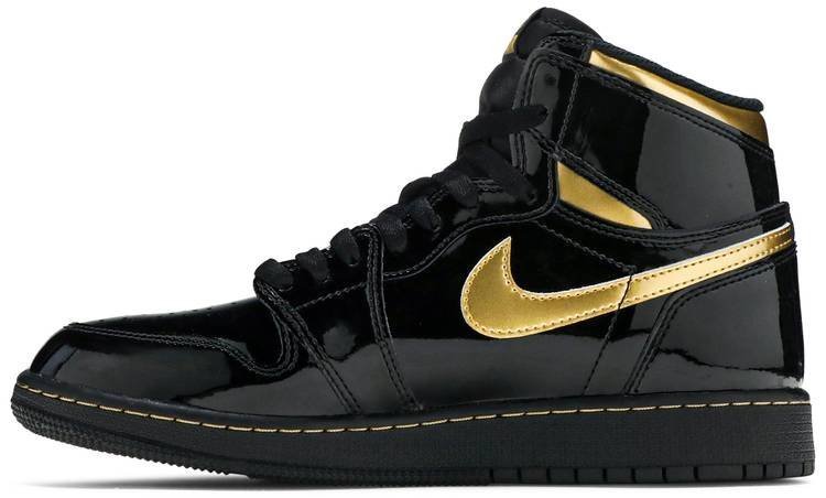Air Jordan 1 Retro High OG GS 'Black Metallic Gold' 575441-032 - Image 2