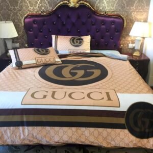 Gucci beautiful luxury brand inspired 3d bedding sets duvet cover bedlinen bed set best luxury bed sets gift thankgivings and christmas Bedding Sets