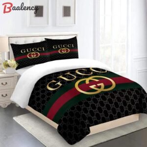 Gucci fashion logo limited luxury brand bedding sets, bedroom decor , thanksgiving decorations for home 15 best luxury bed sets gift thankgivings and christmas Bedding Sets