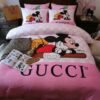 Gucci mickey mouse disney luxury brand bedding set bedspread duvet cover set home decorations Bedding Sets